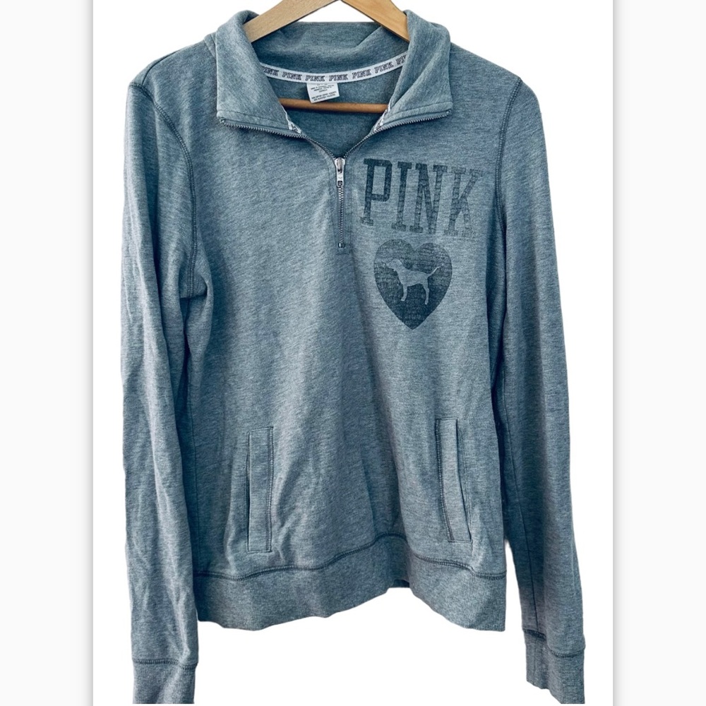 Sweatshirt with Victoria's Secret PINK gray
zipper size M